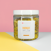 Jar of bath salts labeled &