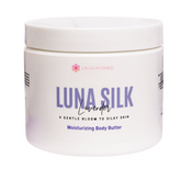 Luna Silk moisturizing body butter jar on a white background